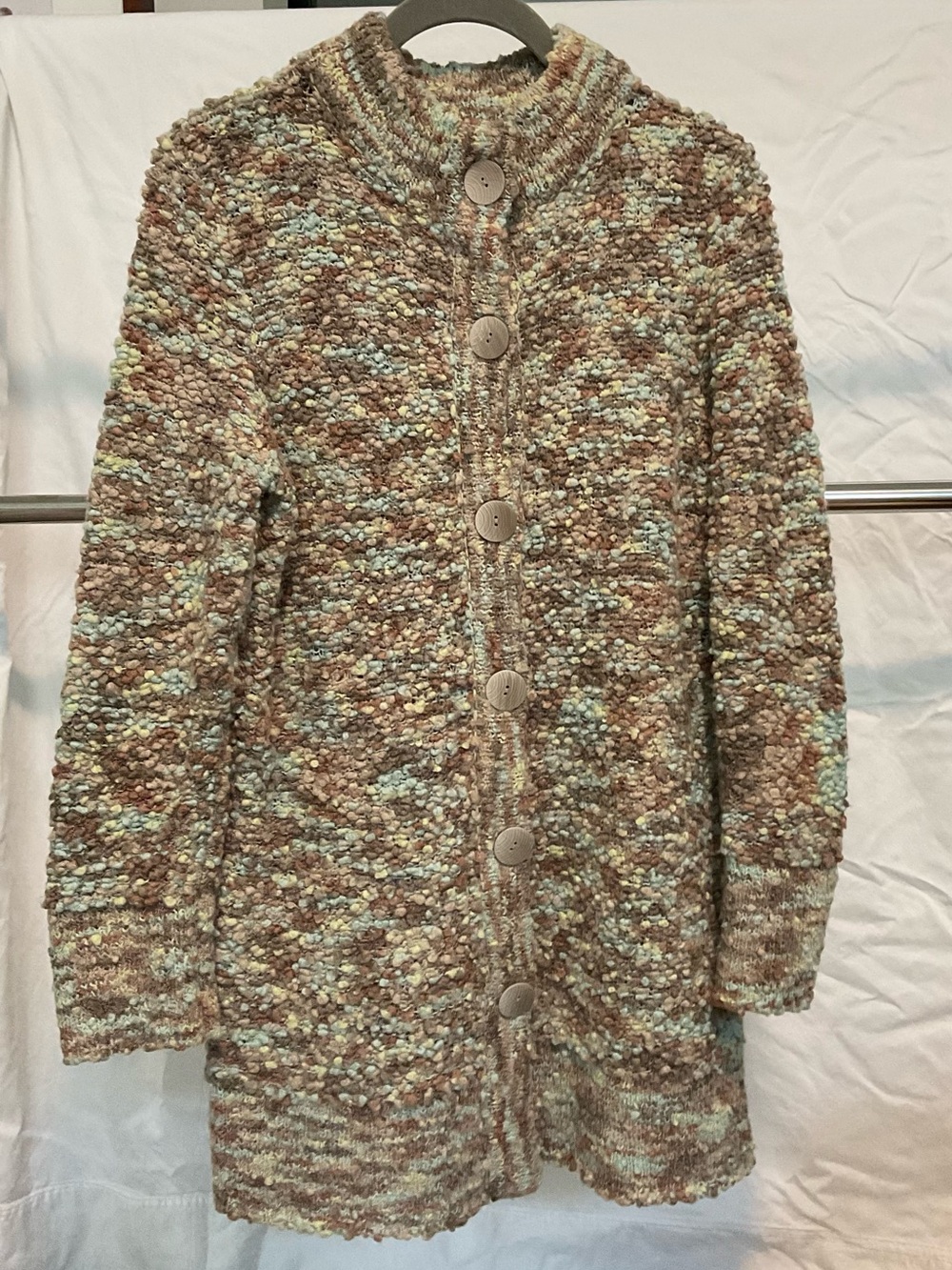 VTG JH Collectibles Chunky Marled Longline Sweater Coat PM